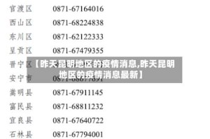 【昨天昆明地区的疫情消息,昨天昆明地区的疫情消息最新】