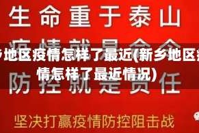 新乡地区疫情怎样了最近(新乡地区疫情怎样了最近情况)