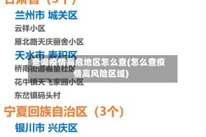 查询疫情高危地区怎么查(怎么查疫情高风险区域)