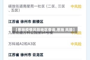 【恩施疫情风险地区查询,恩施 风险】
