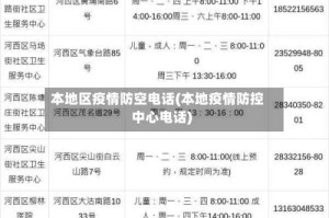 本地区疫情防空电话(本地疫情防控中心电话)