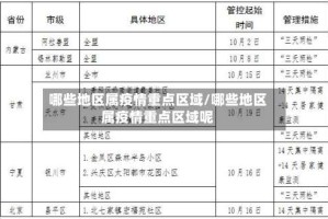 哪些地区属疫情重点区域/哪些地区属疫情重点区域呢