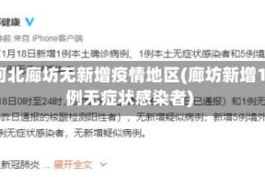 河北廊坊无新增疫情地区(廊坊新增1例无症状感染者)