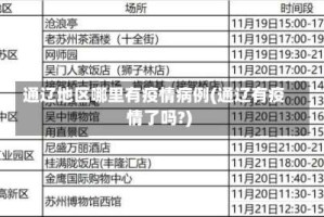 通辽地区哪里有疫情病例(通辽有疫情了吗?)