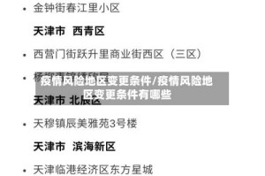 疫情风险地区变更条件/疫情风险地区变更条件有哪些