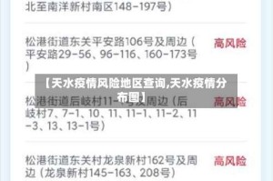 【天水疫情风险地区查询,天水疫情分布图】
