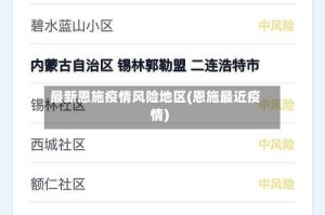 最新恩施疫情风险地区(恩施最近疫情)