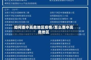 如何查中高危地区疫情/怎么查中高危地区