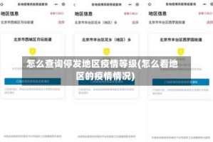 怎么查询停发地区疫情等级(怎么看地区的疫情情况)