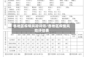 各地区疫情风险评估/各地区疫情风险评估表