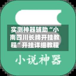 实测神器辅助“小南四川长牌开挂教程”开挂详细教程-第1张图片