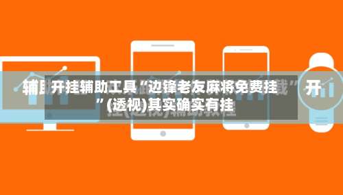 开挂辅助工具“边锋老友麻将免费挂”(透视)其实确实有挂-第2张图片