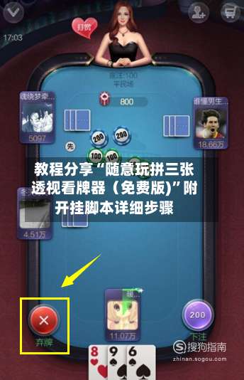 教程分享“随意玩拼三张透视看牌器（免费版)”附开挂脚本详细步骤-第1张图片