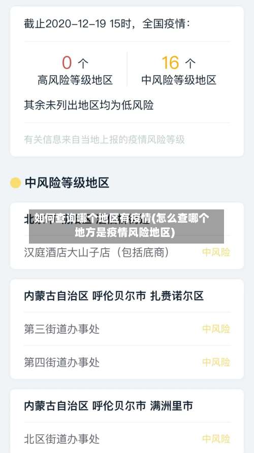 如何查询哪个地区有疫情(怎么查哪个地方是疫情风险地区)-第1张图片