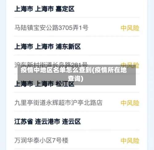 疫情中地区名单怎么查到(疫情所在地查询)-第1张图片