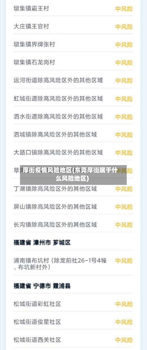 厚街疫情风险地区(东莞厚街属于什么风险地区)-第2张图片