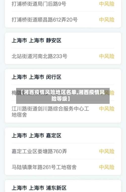 【湘西疫情风险地区名单,湘西疫情风险等级】-第1张图片