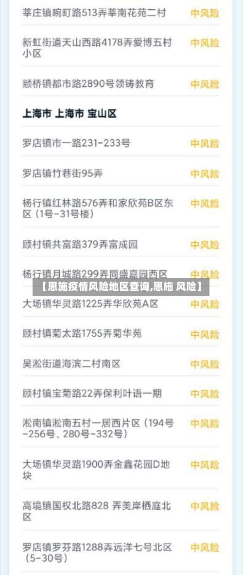 【恩施疫情风险地区查询,恩施 风险】-第2张图片