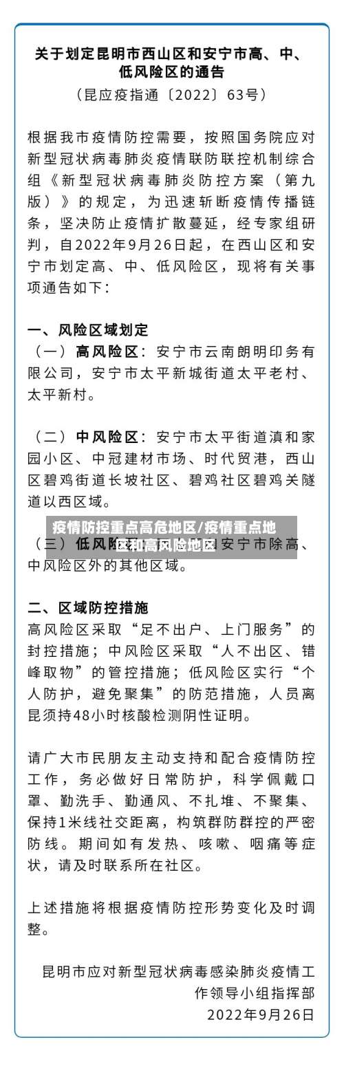 疫情防控重点高危地区/疫情重点地区和高风险地区-第1张图片