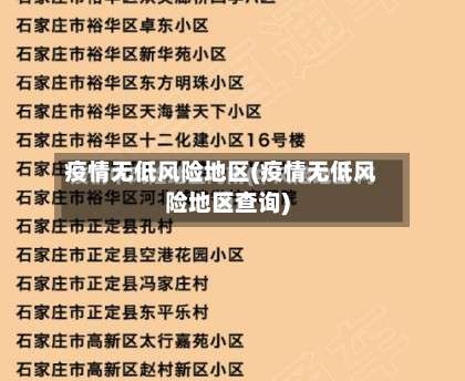 疫情无低风险地区(疫情无低风险地区查询)-第1张图片