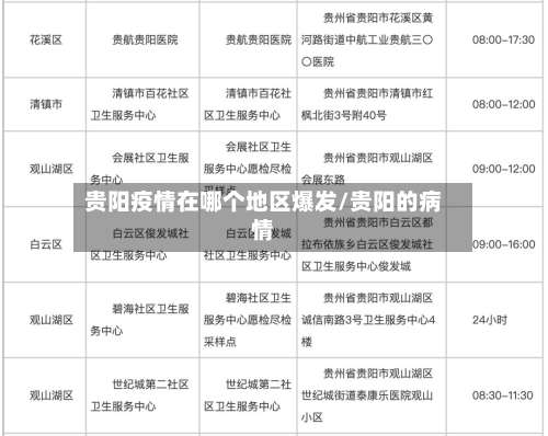 贵阳疫情在哪个地区爆发/贵阳的病情-第1张图片