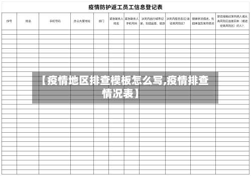 【疫情地区排查模板怎么写,疫情排查情况表】-第1张图片