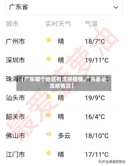 【广东哪个地区有流感疫情,广东最近流感情况】-第1张图片